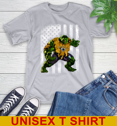 Jacksonville Jaguars Hulk Marvel Avengers NFL Football American Flag T-Shirt 5