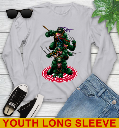 NBA Basketball Atlanta Hawks Teenage Mutant Ninja Turtles Shirt Youth Long Sleeve 6