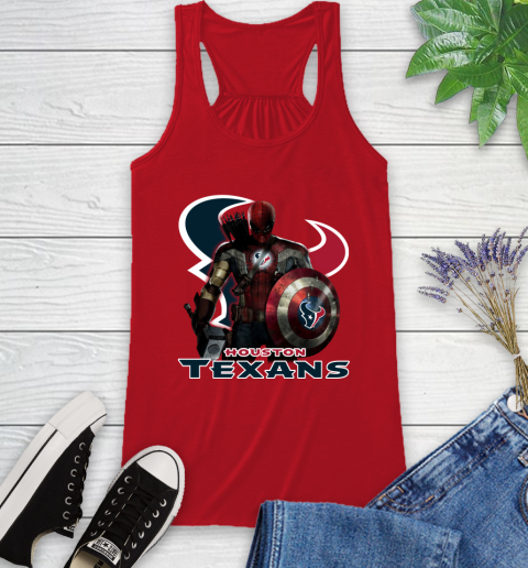 NFL Captain America Thor Spider Man Hawkeye Avengers Endgame Football Houston Texans Racerback Tank 6