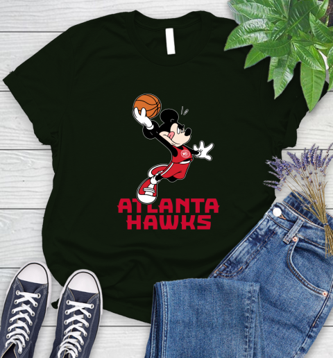NBA Basketball Atlanta Hawks Cheerful Mickey Mouse Shirt Women's T-Shirt 6
