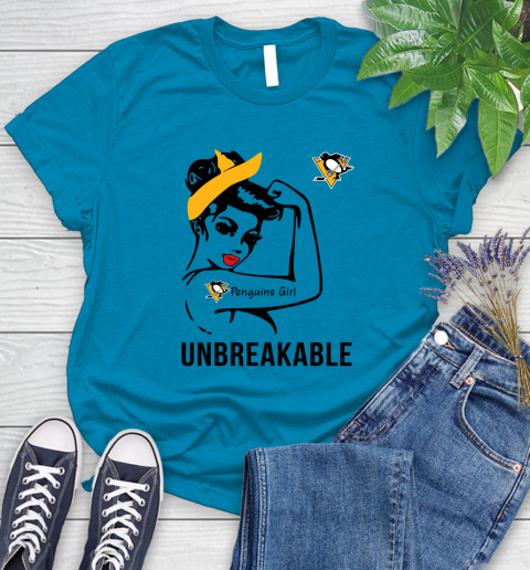NHL Pittsburgh Penguins Girl Unbreakable Hockey Sports Women's T-Shirt 5
