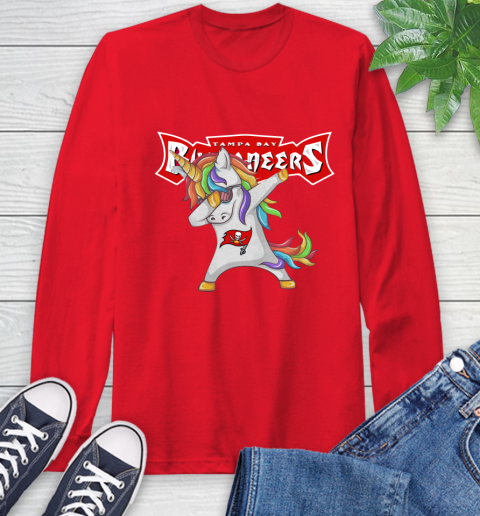 Tampa Bay Buccaneers NFL Football Funny Unicorn Dabbing Sports Long Sleeve T-Shirt 10