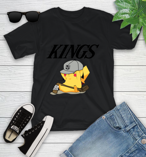 NHL Pikachu Hockey Sports Los Angeles Kings Youth T-Shirt 2