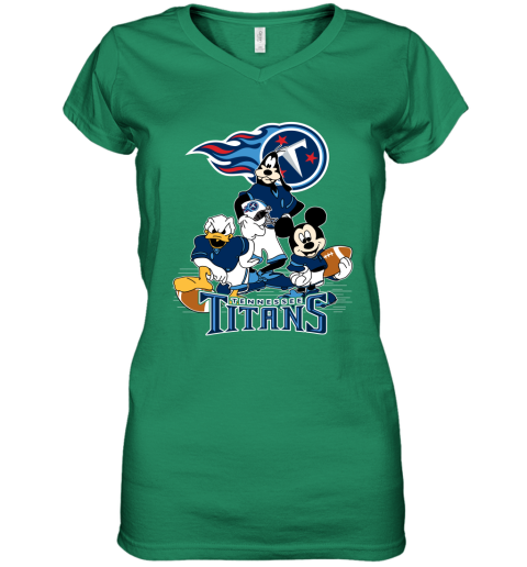 NFL Tennessee Titans Mickey Mouse Donald Duck Goofy Football T Shirt 29NZTv7YL8E women v neck t shirt 39 95 151514 front irish green