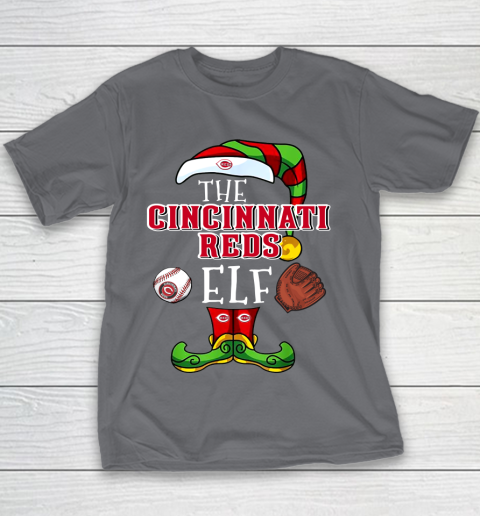 Cincinnati Reds Christmas ELF Funny MLB Youth T Shirt Tee For Sports