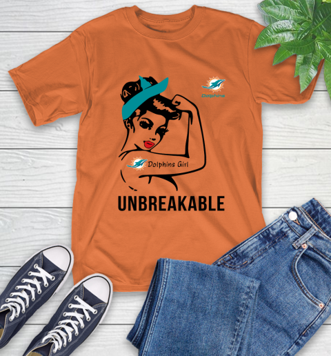 NFL Miami Dolphins Girl Unbreakable Football Sports T-Shirt 3