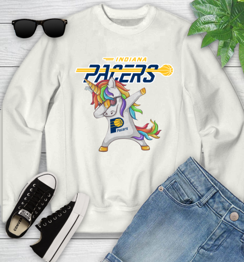 Indiana Pacers NBA Basketball Funny Unicorn Dabbing Sports Youth Sweatshirt