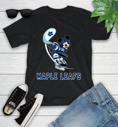 NHL Hockey Toronto Maple Leafs Cheerful Mickey Mouse Shirt Youth T-Shirt