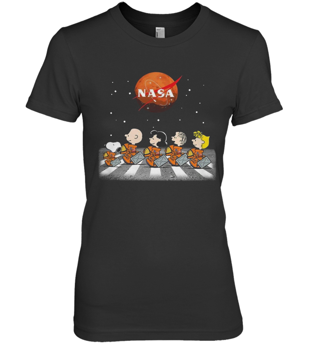 NASA Funny Snoopy Charlie Brown And Friends Abbey Road Premium Women's T-Shirt