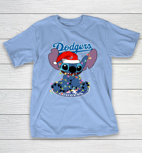 Los Angeles Dodgers MLB noel stitch Baseball Christmas T-Shirt 8