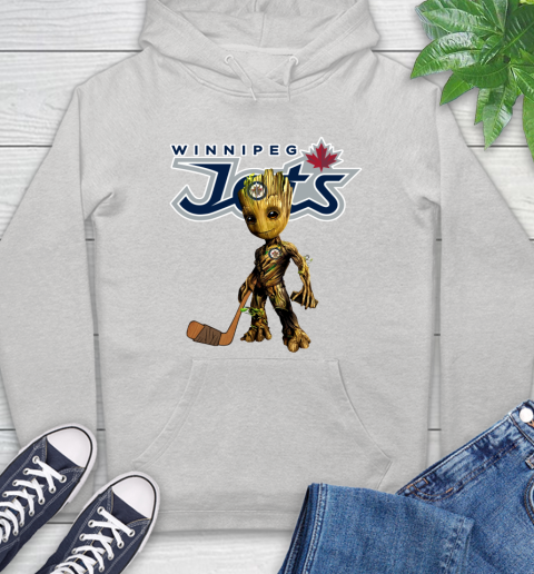 Winnipeg Jets NHL Hockey Groot Marvel Guardians Of The Galaxy Hoodie
