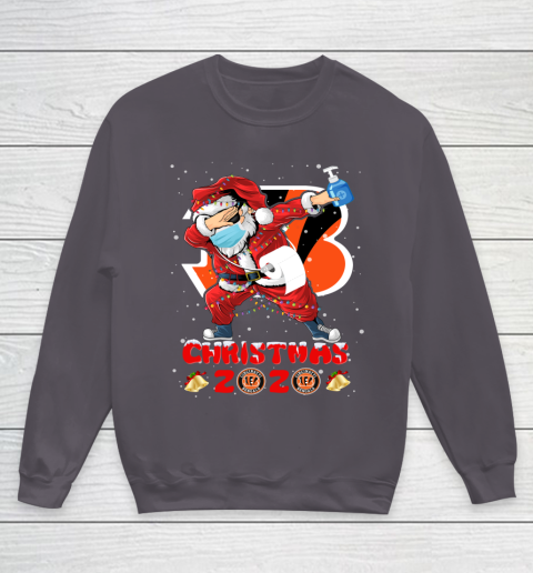 Cincinnati Bengals Funny Santa Claus Dabbing Christmas 2020 NFL Youth Sweatshirt 5