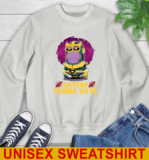 NHL Hockey New Jersey Devils Haters Gonna Hate Thanos Minion Marvel Shirt Sweatshirt 5