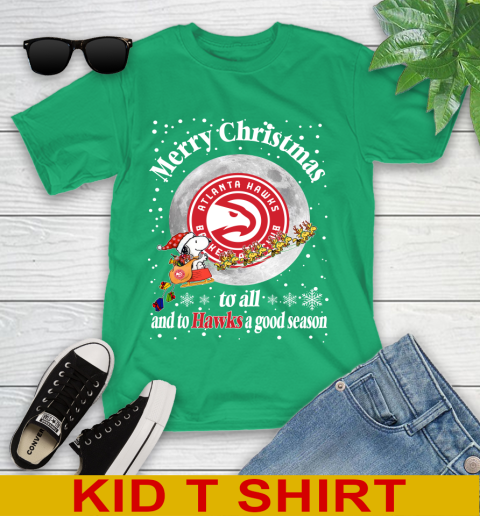 Atlanta Hawks Merry Christmas To All And To Hawks A Good Season NBA Basketball Sports Youth T-Shirt 7
