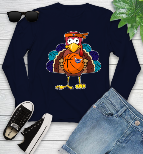 Charlotte Hornets Turkey thanksgiving day Youth Long Sleeve 3