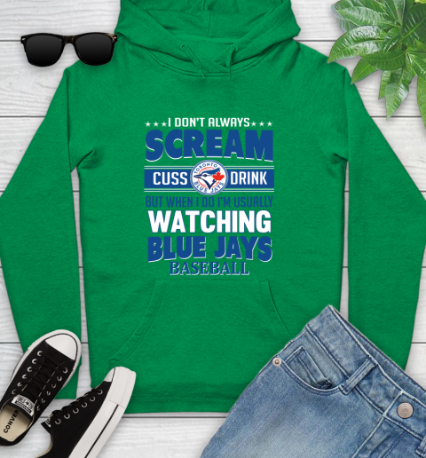 Toronto Blue Jays MLB I Scream Cuss Drink When I'm Watching My Team Youth Hoodie 9