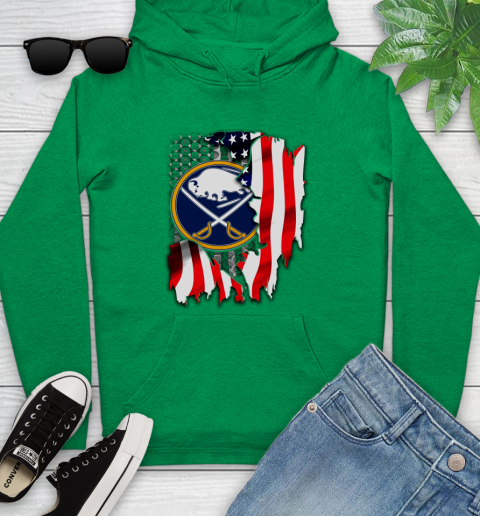 Buffalo Sabres NHL Hockey American Flag Youth Hoodie 9
