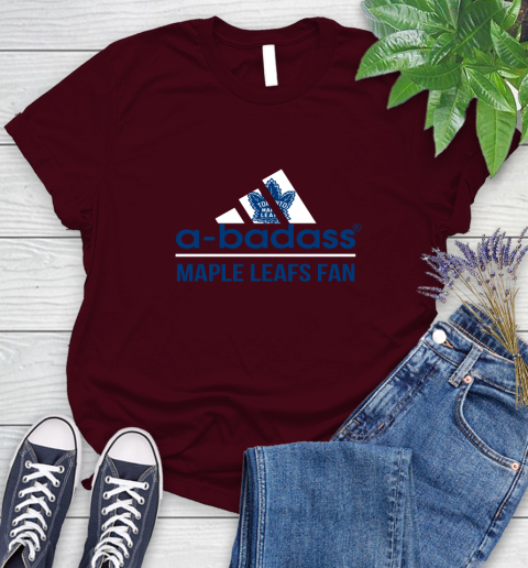 NHL A Badass Toronto Maple Leafs Fan Adidas Hockey Sports Women's T-Shirt 7