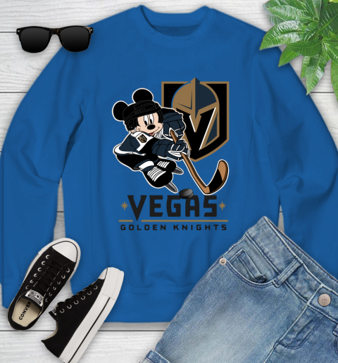 NHL Vegas Golden Knights Mickey Mouse Disney Hockey T Shirt Youth Sweatshirt 8