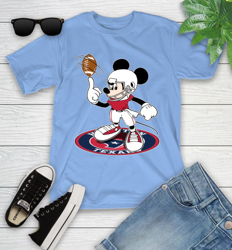 NFL Football Houston Texans Cheerful Mickey Disney Shirt Youth T-Shirt 11