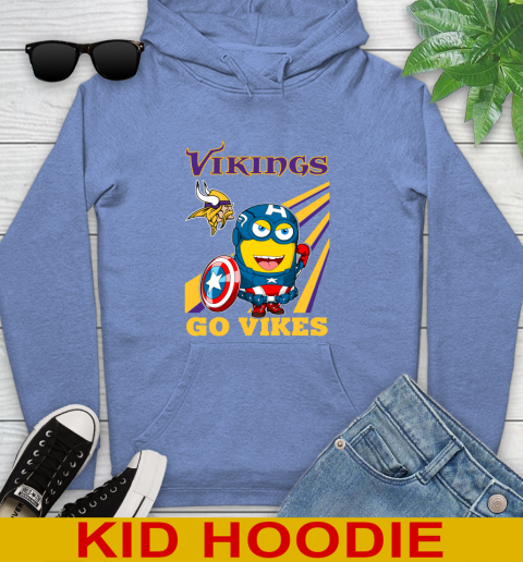 NFL Football Minnesota Vikings Captain America Marvel Avengers Minion Shirt Youth Hoodie 12