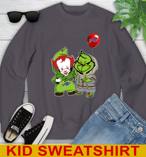 Buffalo Bills Baby Pennywise Grinch Christmas NFL Football Youth Sweatshirt 6