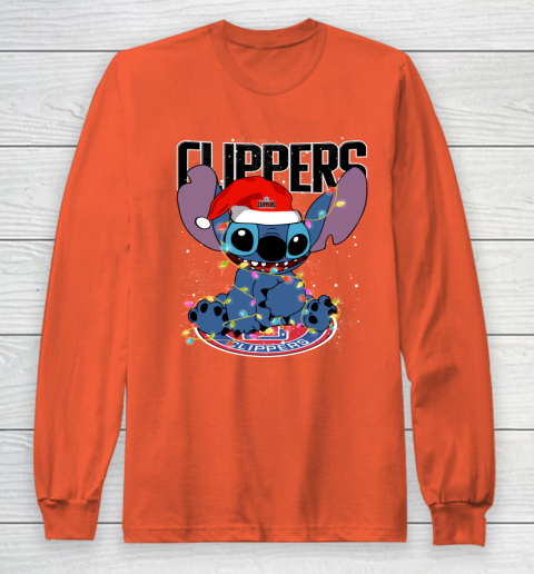 LA Clippers NBA noel stitch Basketball Christmas Long Sleeve T-Shirt 3