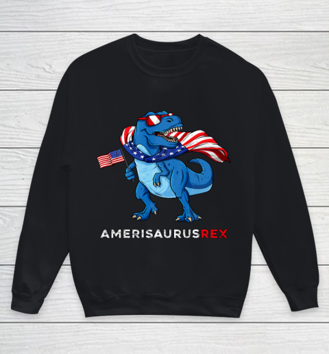 4th Of July Amerisaurus T Rex Dinosaur Boys Kids Teens Youth Sweatshirt