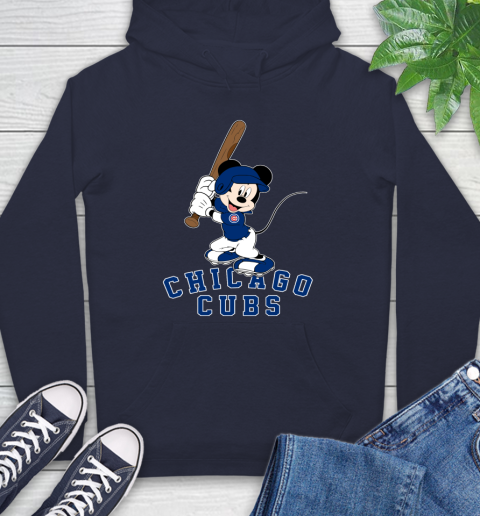 MLB Baseball Chicago Cubs Cheerful Mickey Mouse Shirt Hoodie 4