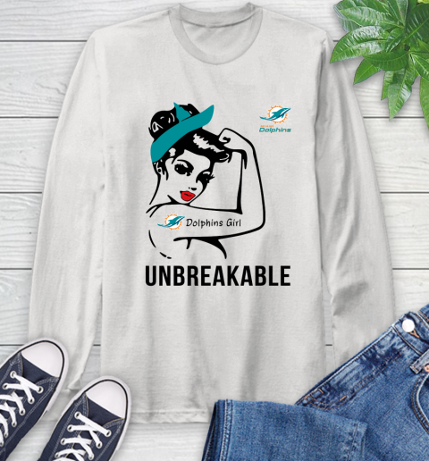 NFL Miami Dolphins Girl Unbreakable Football Sports Long Sleeve T-Shirt