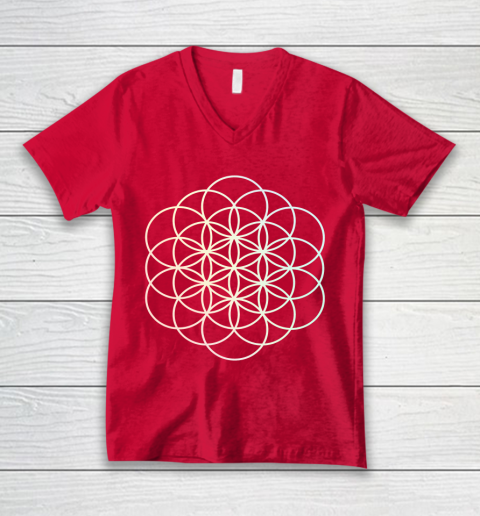 Traditie echtgenoot Momentum Coldplay Shirt Pastel Rainbow Flower Of Life V-Neck T-Shirt | Tee For Sports