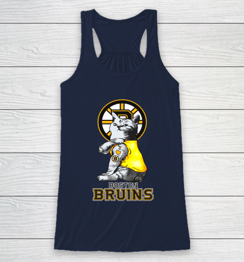 NHL My Cat Loves Boston Bruins Hockey Racerback Tank 8