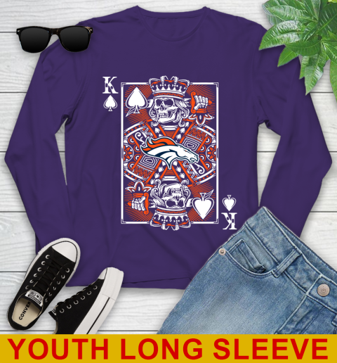 Denver Broncos NFL Football The King Of Spades Death Cards Shirt Youth Long Sleeve 4