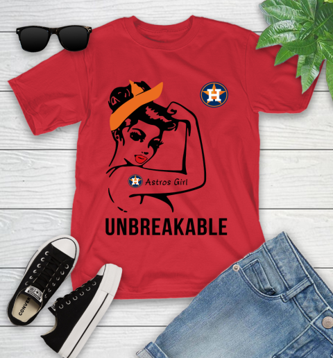 MLB Houston Astros Girl Unbreakable Baseball Sports Youth T-Shirt 18