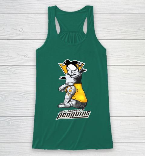 NHL My Cat Loves Pittsburgh Penguins Hockey Racerback Tank 5