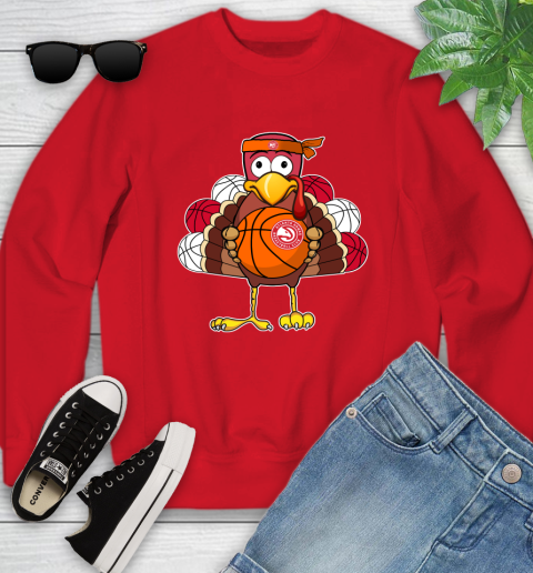 Atlanta Hawks Turkey thanksgiving day Youth Sweatshirt 9