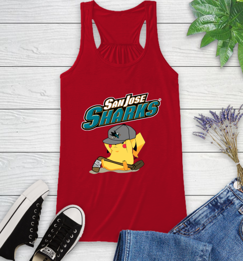 NHL Pikachu Hockey Sports San Jose Sharks Racerback Tank 6