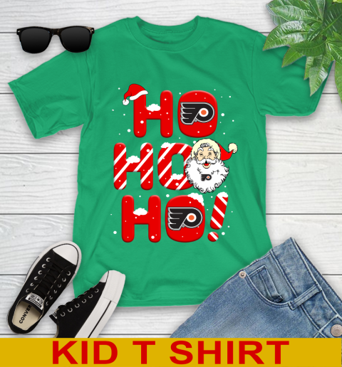 Philadelphia Flyers NHL Hockey Ho Ho Ho Santa Claus Merry Christmas Shirt Youth T-Shirt 7