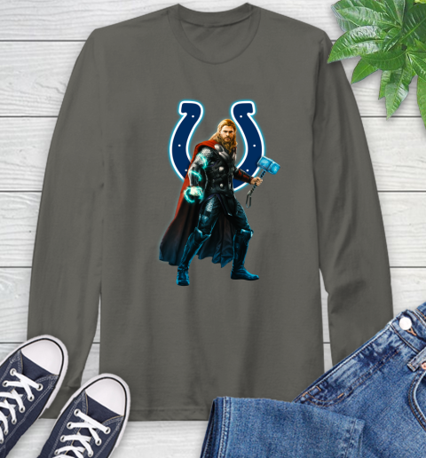 NFL Thor Avengers Endgame Football Indianapolis Colts Long Sleeve T-Shirt 8