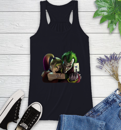 Milwaukee Brewers MLB Baseball Joker Harley Quinn Suicide Squad Racerback Tank 11 Milwaukee Brewers MLB Baseball Joker Harley Quinn Suicide Squad Racerback Tank - Image 11