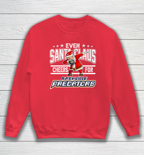 Nashville Predators Even Santa Claus Cheers For Christmas NHL Sweatshirt 7
