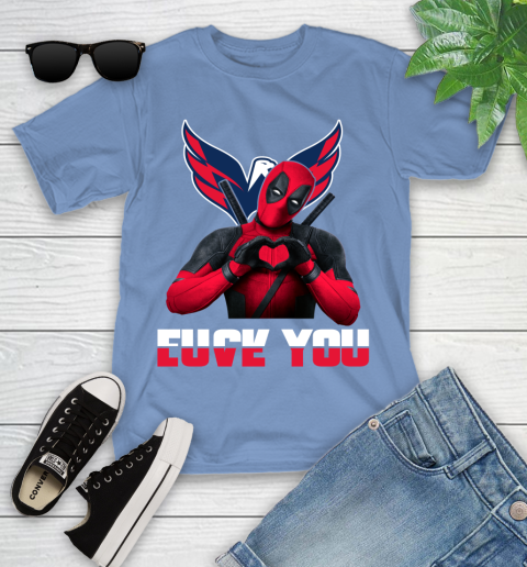 NHL Washington Capitals Deadpool Love You Fuck You Hockey Sports Youth T-Shirt 15