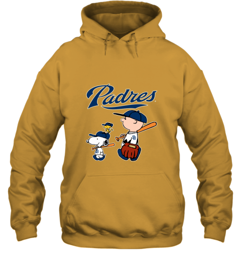 lpqe san diego padres lets play baseball together snoopy mlb shirt hoodie 23 front gold