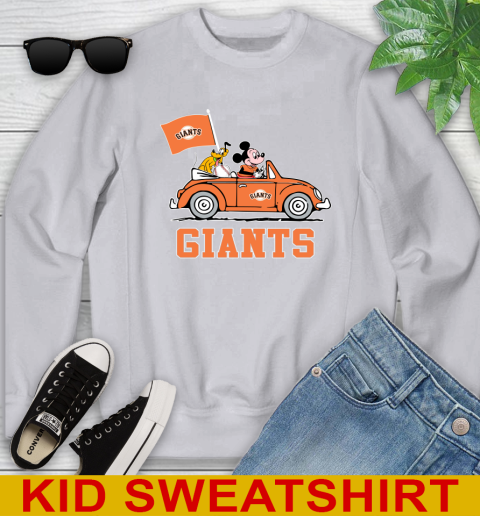 MLB Baseball San Francisco Giants Pluto Mickey Driving Disney Shirt Youth Sweatshirt 4