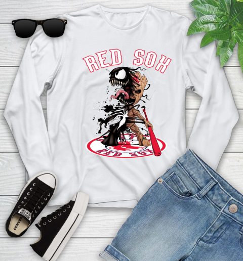 MLB Boston Red Sox Baseball Venom Groot Guardians Of The Galaxy Youth Long Sleeve