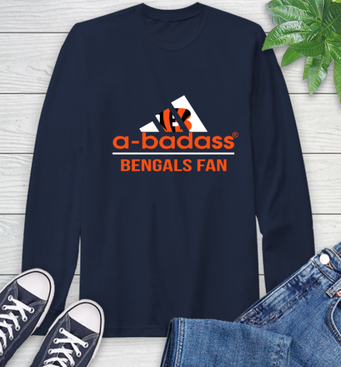 NFL A Badass Cincinnati Bengals Fan Adidas Football Sports 1 Long Sleeve T-Shirt 3