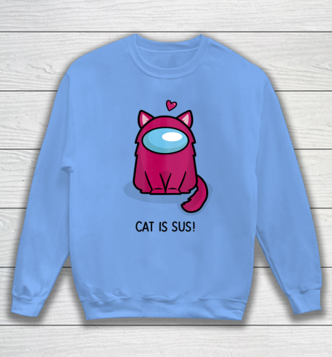 Among Us Game Shirt Cute Cat Astronaut Among me or us Nerdy Girl Gamer Sweatshirt 7