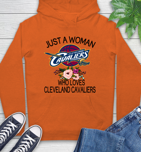 NBA Just A Woman Who Loves Cleveland Cavaliers Basketball Sports Hoodie 3