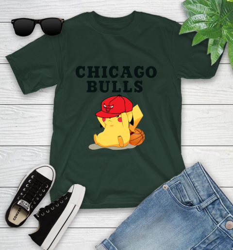 NBA Pikachu Basketball Sports Chicago Bulls Youth T-Shirt 5
