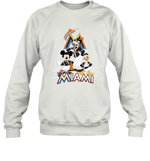 Miami Marlins Mickey Donald And Goofy Baseball Sweatshirt